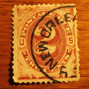 1887-89 Postage Due 2 cent red brown stamp